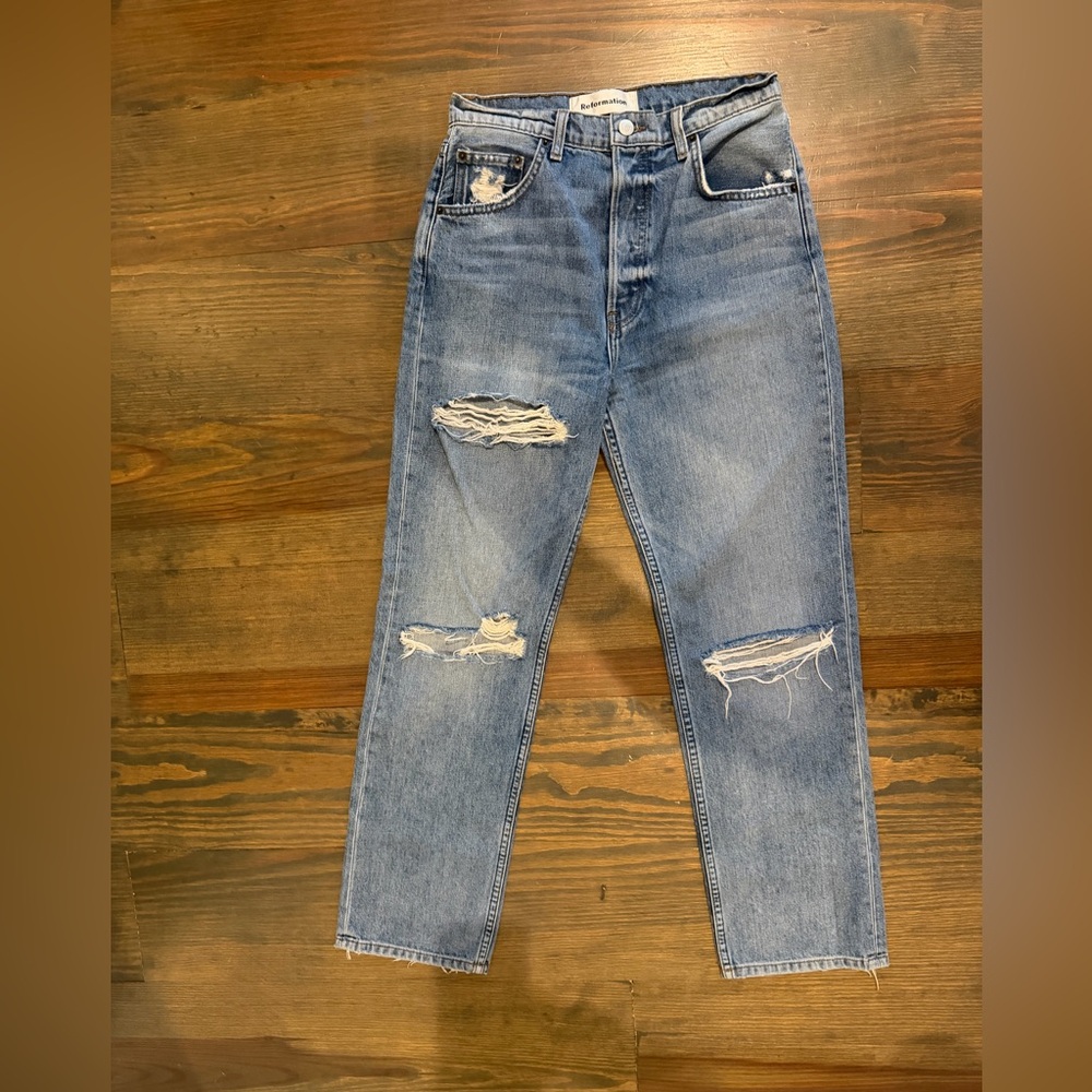 Reformation Women's Relaxed Blue Jeans